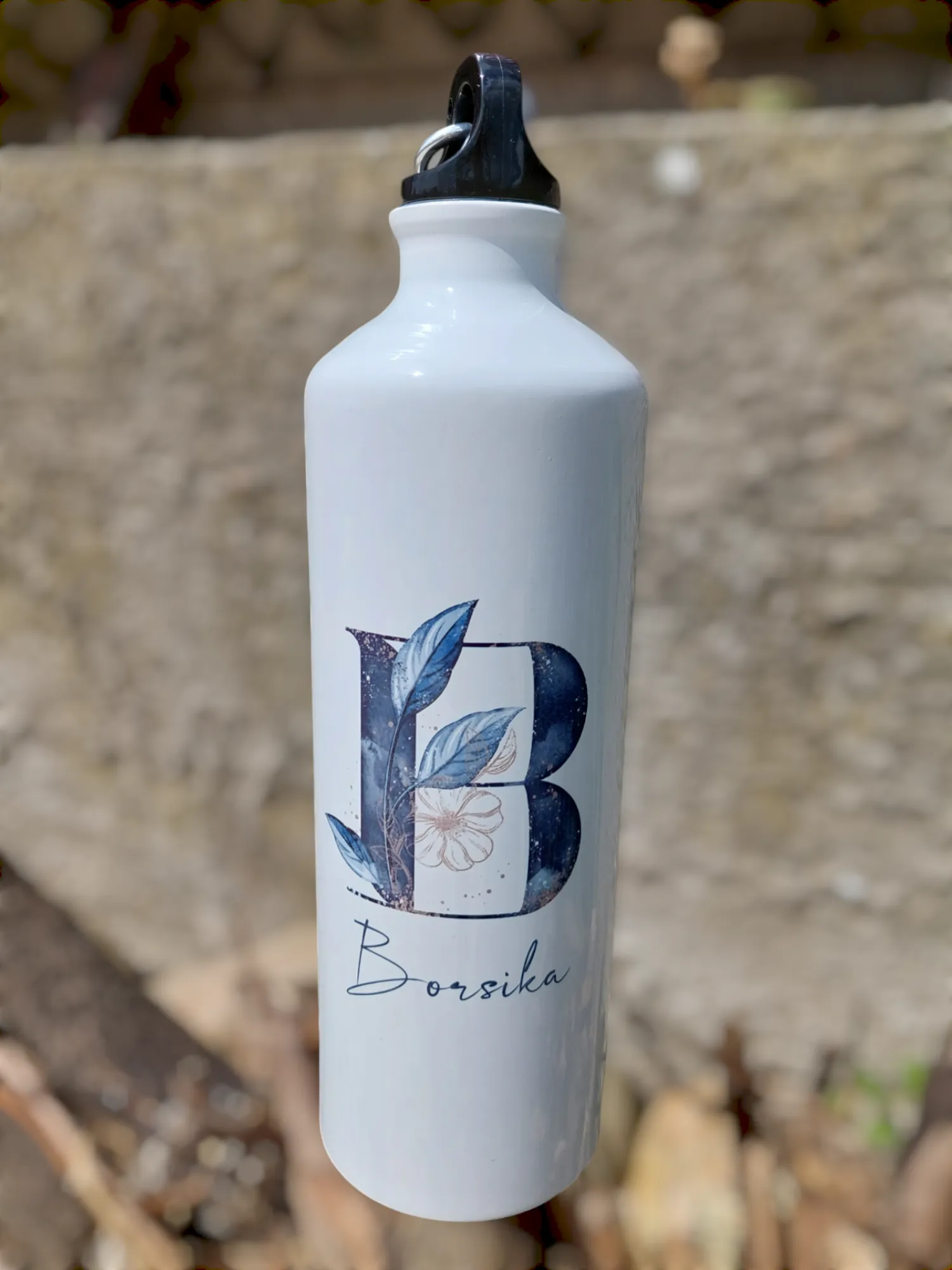 Névreszóló kék virágos